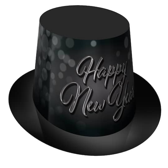 Beistle Adult Blackout New Year Hi-Hats, 25 Pack